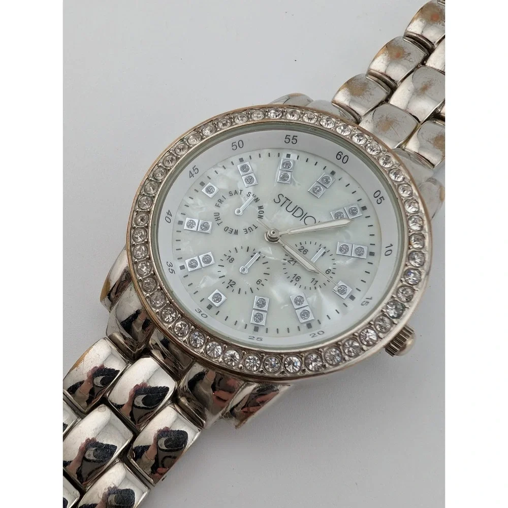 Studio Time Watch Women 40mm Case Rhinestone Bezel‎ 7